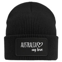 Beanie Australia my love Black Mütze