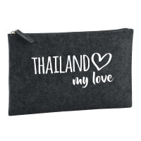 Kulturbeutel Thailand my love 1 Liter Filz Charcoal...