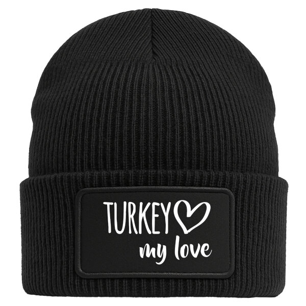 Beanie Turkey my love Black Mütze