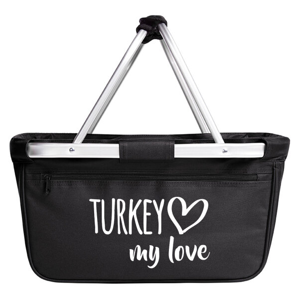 Einkaufskorb faltbar Turkey my love 20 Liter Tragekorb Black