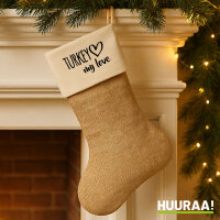 Weihnachtsstrumpf Turkey my love Beige