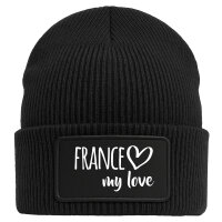 Beanie France my love Black Mütze
