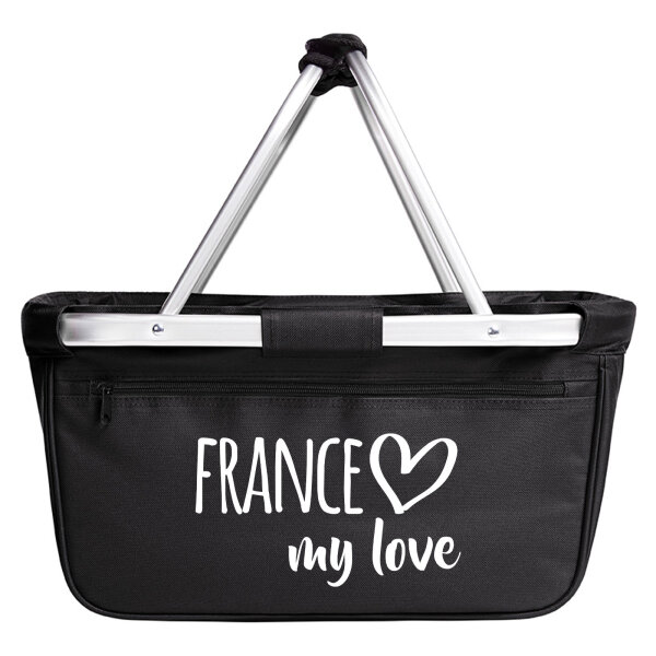 Einkaufskorb faltbar France my love 20 Liter Tragekorb Black