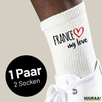 Socken France my love Größe 37/46 White Motiv...