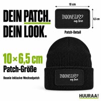 Beanie mit Patch Indonesia my love Black
