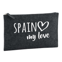Kulturbeutel Spain my love 1 Liter Filz Charcoal...