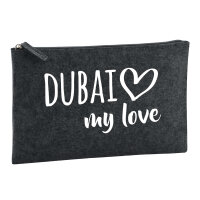 Kulturbeutel Dubai my love 1 Liter Filz Charcoal...