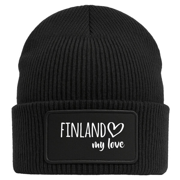 Beanie Finland my love Black Mütze