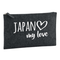 Kulturbeutel Japan my love 1 Liter Filz Charcoal...