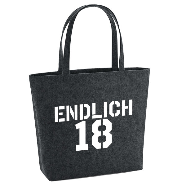 Filzshopper Endlich 18 Schriftzug 22 Liter Filztasche