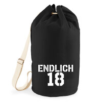 Seesack Endlich 18 Schriftzug 20 Liter Rucksack Black