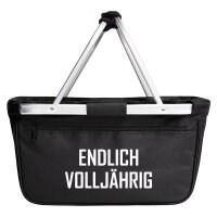 Einkaufskorb Endlich Vollj&auml;hrig Schriftzug in...