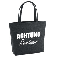 Filzshopper Achtung Rentner Schriftzug 22 Liter Filztasche