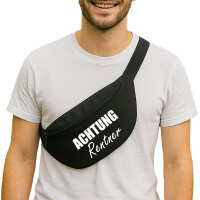 Bauchtasche Achtung Rentner Schriftzug 2,5 Liter Black Crossbody Bag
