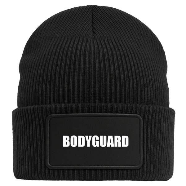 Beanie Bodyguard Schriftzug Black Mütze