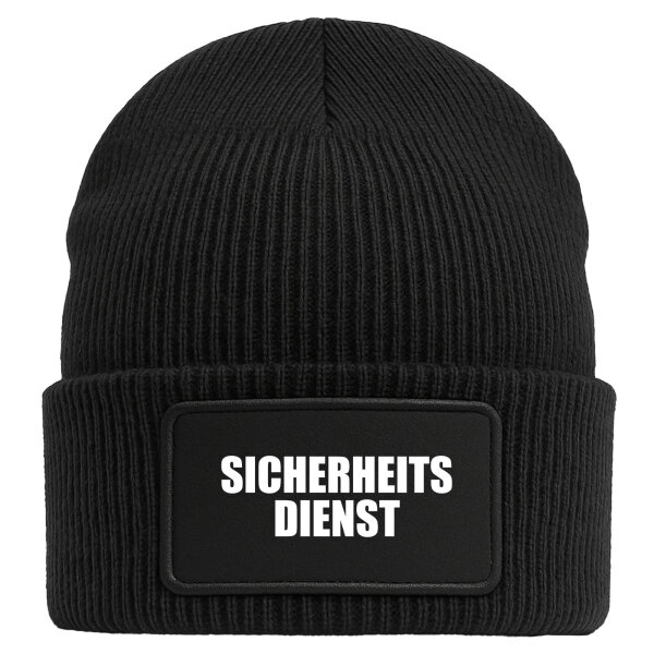 Beanie Sicherheitsdienst Schriftzug Black Mütze