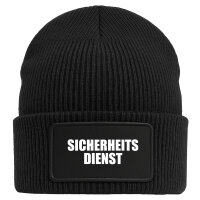 Beanie Sicherheitsdienst Schriftzug Black Mütze