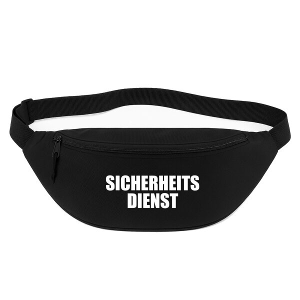 Bauchtasche Sicherheitsdienst Schriftzug 2,5 Liter Black Crossbody Bag