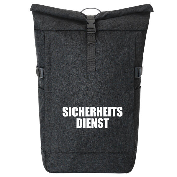 Kurierrucksack Sicherheitsdienst Schriftzug 30-44 Liter Black Melange