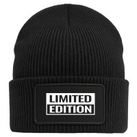 Beanie Limited Edition Schriftzug Black Mütze
