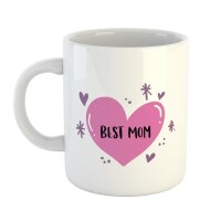 Kaffeetasse Best mom Herz Liebe Mama Mutter Weiß 330ml