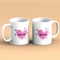 Kaffeetasse Best mom Herz Liebe Mama Mutter Weiß 330ml