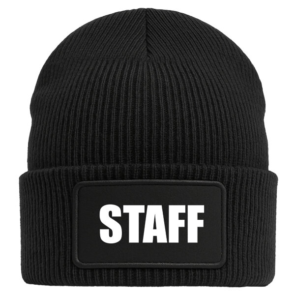 Beanie Staff Schriftzug Black Mütze