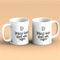 Kaffeetasse The best days start with coffee Weiß 330ml
