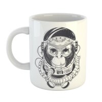 Kaffeetasse Space Ape Affe Astronaut Weltraum Weiß 330ml