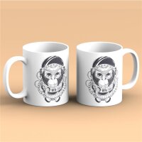 Kaffeetasse Space Ape Affe Astronaut Weltraum Weiß 330ml
