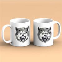 Kaffeetasse Böser Wolf Natur Wald Wild Zähne...