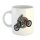 Kaffeetasse Skelett Motorradfahrer Undead Wheelie Weiß 330ml