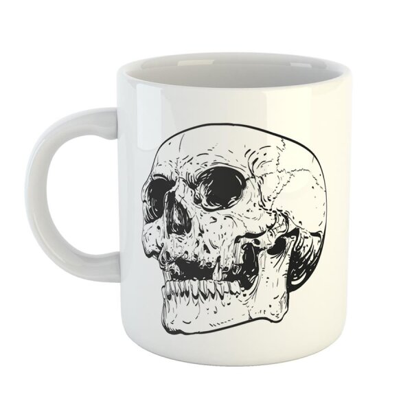 Kaffeetasse Totenkopf Skull Tod Dead Totenschädel Weiß 330ml