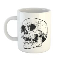 Kaffeetasse Totenkopf Skull Tod Dead Totenschädel Weiß 330ml