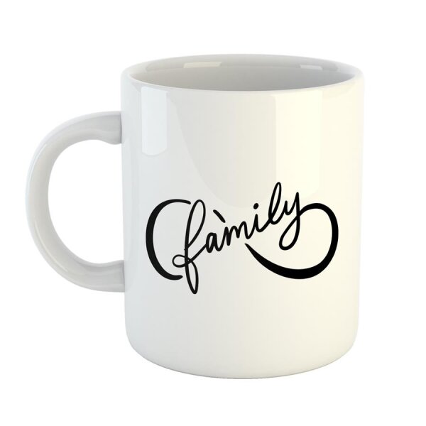Kaffeetasse Family Unendlichkeit Liebe für immer Weiß 330ml
