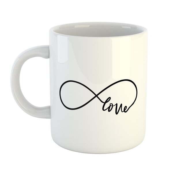 Kaffeetasse Love Unendlichkeit Liebe für immer Weiß 330ml