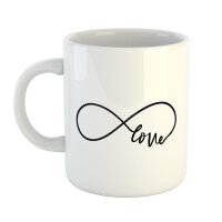 Kaffeetasse Love Unendlichkeit Liebe für immer Weiß 330ml