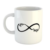 Kaffeetasse you and me Unendlichkeit Liebe für immer...