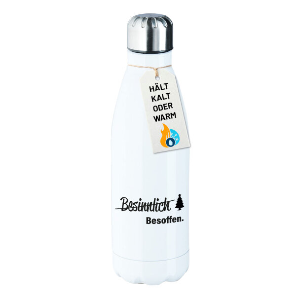 Edelstahl-Trinkflasche Besinnlich Besoffen Tannenbaum 500ml Wasserflasche