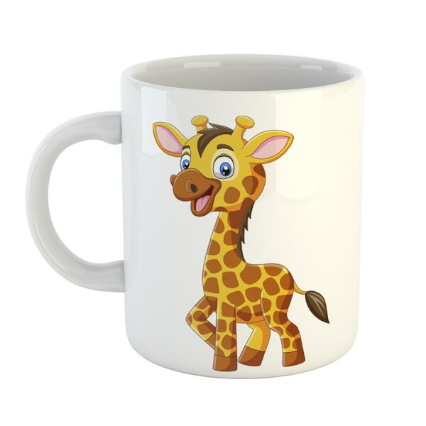 Kaffeetasse Baby Giraffe Cartoon Kinder Süß Klein Weiß 330ml