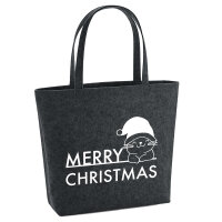 Filzshopper Merry Christmas Katze 22 Liter Filztasche