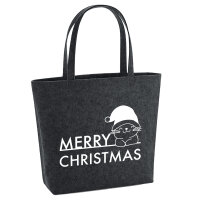 Filzshopper Merry Christmas Katze, 22 Liter