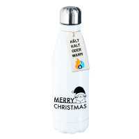 Edelstahl-Trinkflasche Merry Christmas Katze 500ml...
