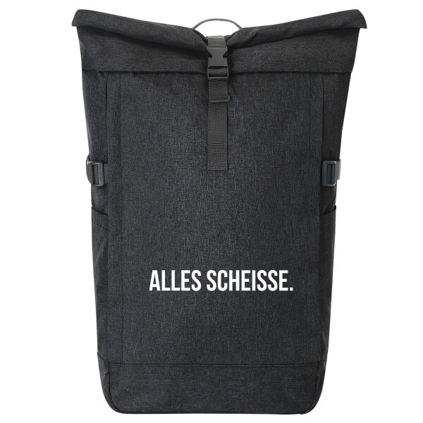 Kurierrucksack Alles Scheisse Schriftzug 30-44 Liter Black Melange