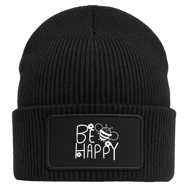 Beanie Be Happy Biene Black Mütze