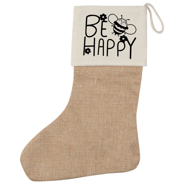 Weihnachtsstrumpf Be Happy Biene Beige