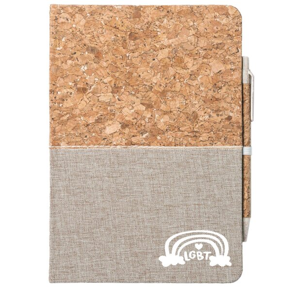 Notizbuch A5 LGBT Regenbogen Herz 80 Blatt inkl. Kugelschreiber