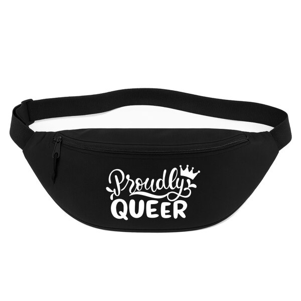 Bauchtasche Proudly Queer Krone 2,5 Liter Black Crossbody Bag