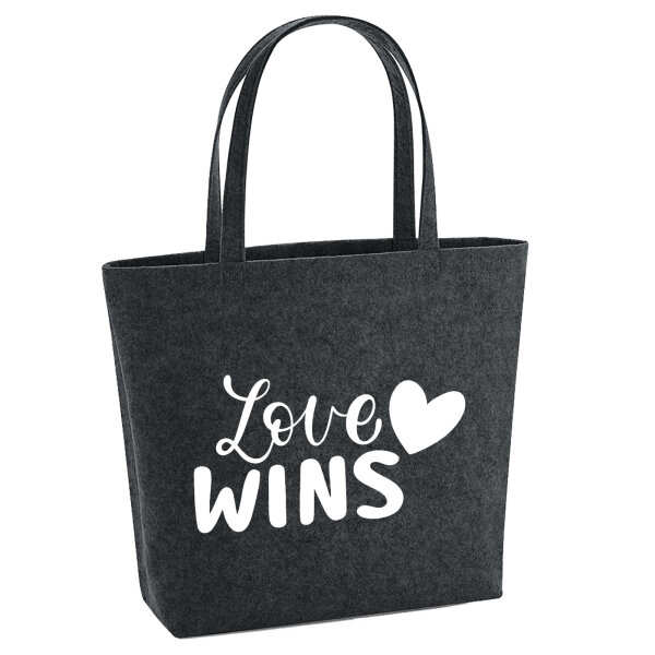 Filzshopper Love wins Herz 22 Liter Filztasche