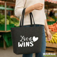 Filzshopper Love wins Herz 22 Liter Filztasche